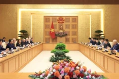At the meeting between Deputy Prime Minister Ho Duc Phoc and Francois Corbin, Vice Chairman of the Mouvement des Entreprises de France (MEDEF). (Photo: VNA)
