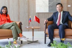 Venezuela’s Executive Vice President Delcy Rodríguez meets with Vietnamese Ambassador to Venezuela Vu Trung My. (Photo: Vietnamese Embassy in Venezuela)