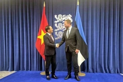 Deputy Prime Minister and Minister of Foreign Affairs Bui Thanh Son (left) meets with Estonian Minister of Foreign Affairs Margus Tsahkna in Tallinn on June 6. (Source: VNA)