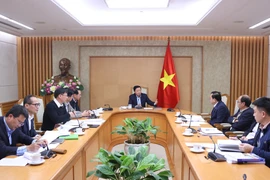 Deputy Prime Minister Tran Hong Ha speaks at the meeting. (Photo: VNA)