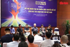 Speakers at a section of the 2025 National Press Forum. (Photo: VNA)