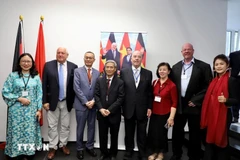 Participants pose for a joint photo at the seminar. (Photo: VNA)