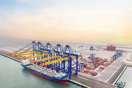 An overview of the Hateco Hai Phong International Container Terminal (HHIT) at the Lach Huyen deep-water port (Photo courtesy of the firm)