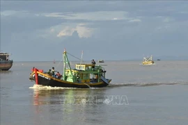 A fishing boat returns to the Phan Thiet fishery port in Binh Thuan province. (Illustrative photo: VNA)