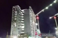 A building of flats under construction in Nusantara, East Kalimantan. (Photo: Antara)