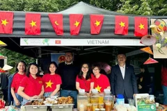 Vietnamese booth is well decorated (Photo: VNA)